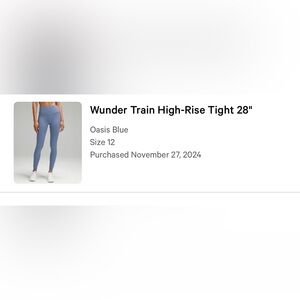 Wunder Train High-Rise Tight 28" in Blue